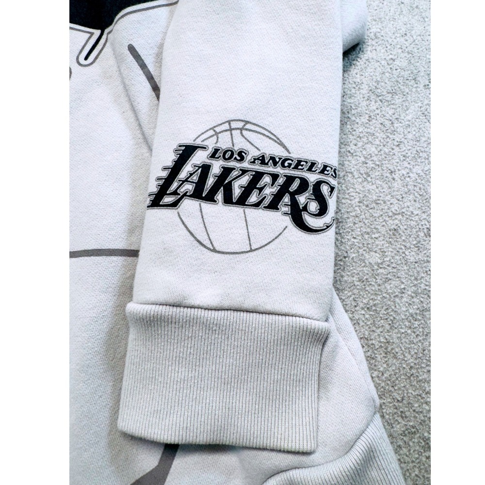 Hollister x NBA Los Angeles Lakers Sweatshirt Mens XS Big Logo Crewneck Gray - Picture 5 of 11